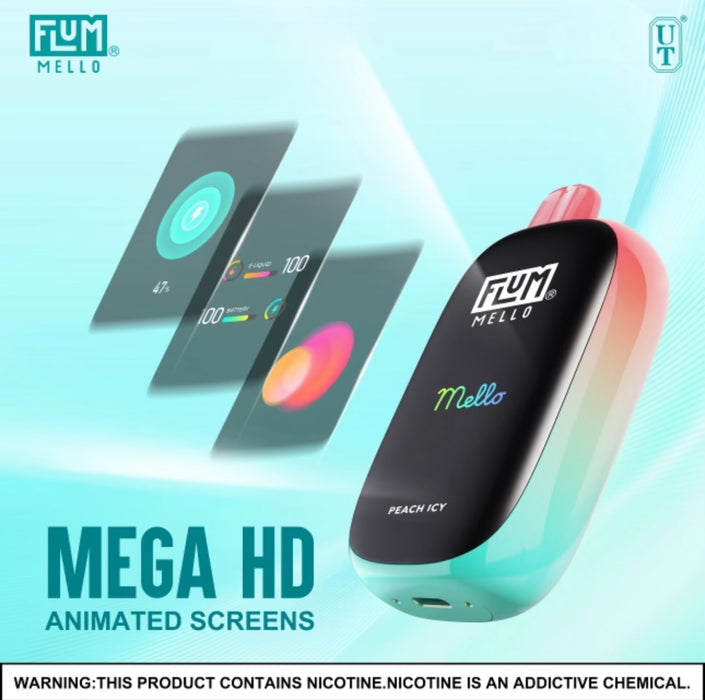 Flum Mello Vape Disposable | 20k Puffs | Mega HD Animated Screen