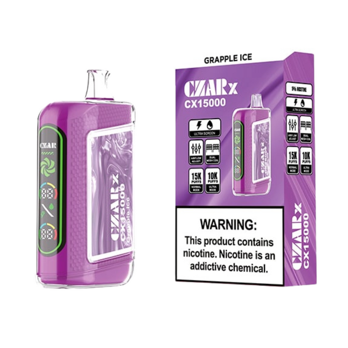 CZAR CX15000 Vape Disposable (15,000 Puffs) | Ultra Screen Technology | Eliquidstop CZAR CX15000 Vape Disposable (15,000 Puffs) | Ultra Screen Technology | Eliquidstop